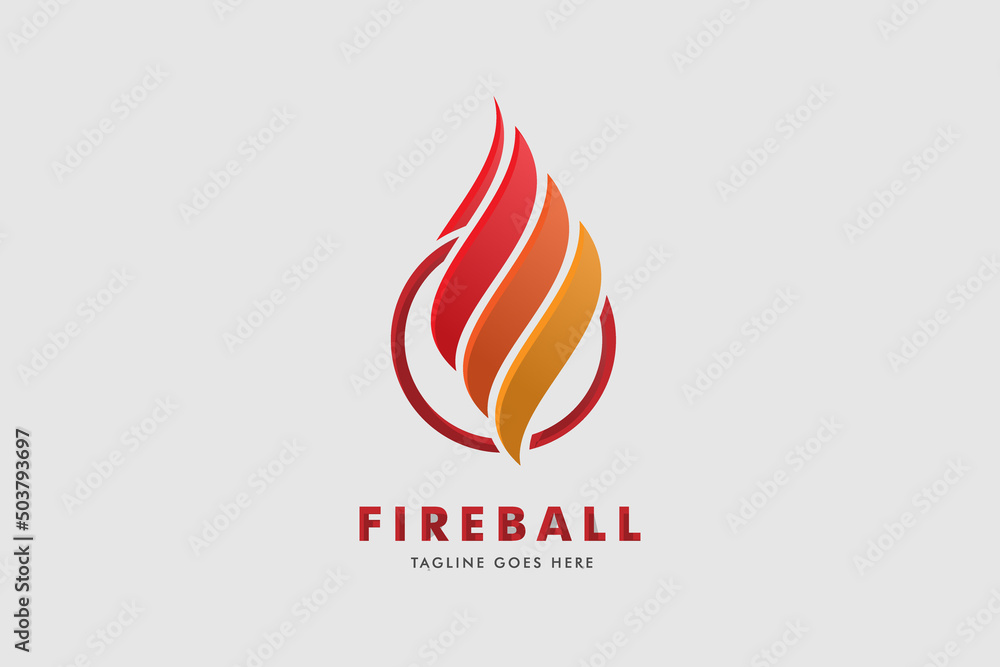 Fireball Logo, Fire flame abstract design vector template Fireball Logo, Fire flame abstract design vector template