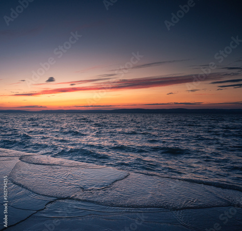 Nice and colorful sunset over lake Balaton