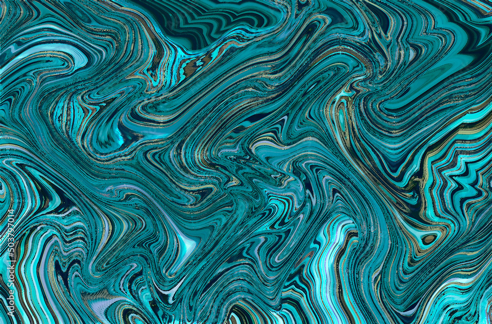 Abstract background imitating the marble texture of a stone in blue colors with gold veins. Abstract background imitating the marble texture of a stone in blue colors with gold veins.
