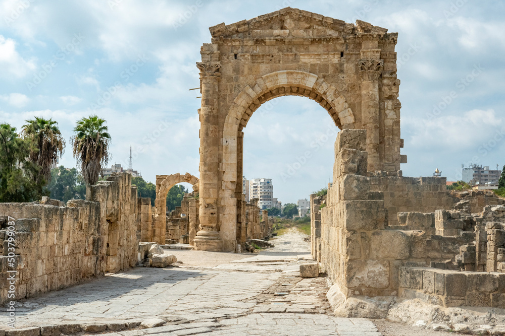 Arch of Hadrian at Nekropole Al-Bass Tire in Lebanon