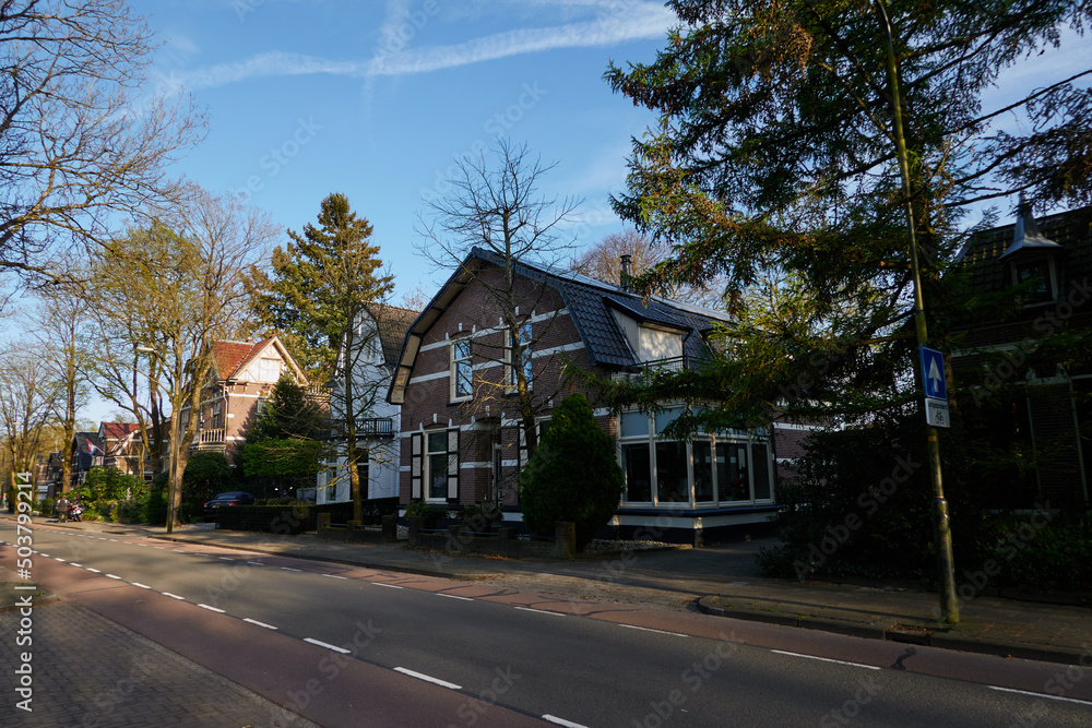Apeldoorn, Netherlands - April 19, 2022 - A street close the center of the town at the beginning of spring 
