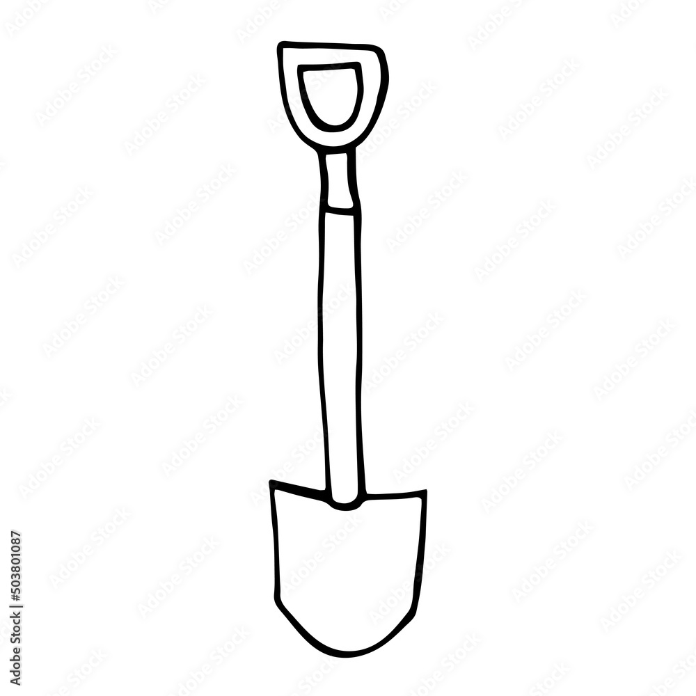 Hand drawn doodle shovel icon. Vector illustration. Hand drawn doodle shovel icon. Vector illustration.