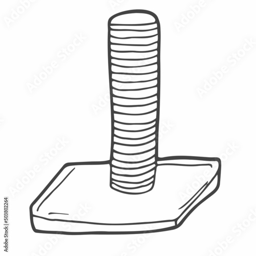 Pet scratching post vector illustration isolated on white background