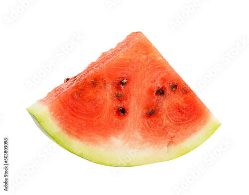 Piece of watermelon isolated on white background.