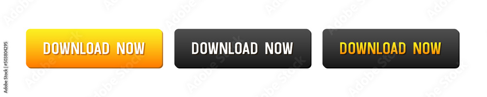 Download Now button. Set of 3d buttons. Vector clipart isolated on white background. Download Now button. Set of 3d buttons. Vector clipart isolated on white background.