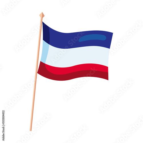 france flag in pole