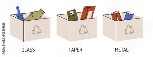 Waste collection, segregation and recycling infographic