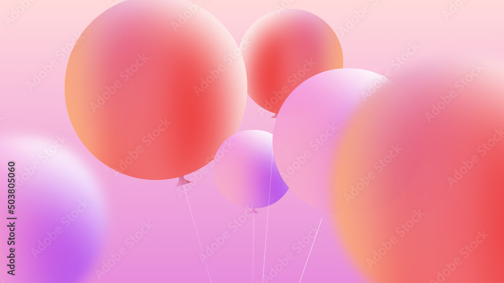 pink and red balloons