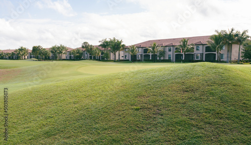 Beautiful South Florida golf course background and real estate investing concept