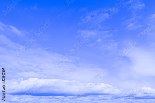 Sky nature wallpaper with cumulus and feather clouds