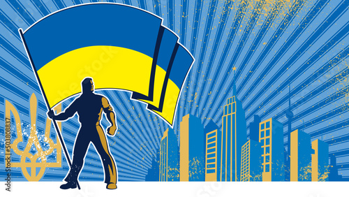 Flag Bearer Ukraine Background