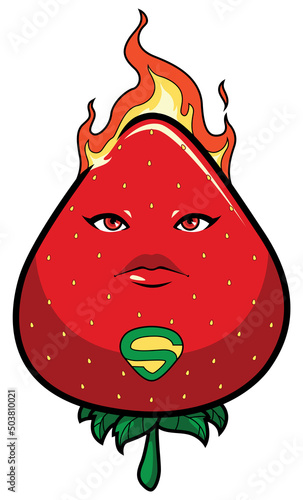 Strawberry Superhero Mascot