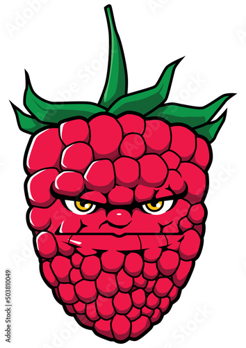 Raspberry Superhero Mascot