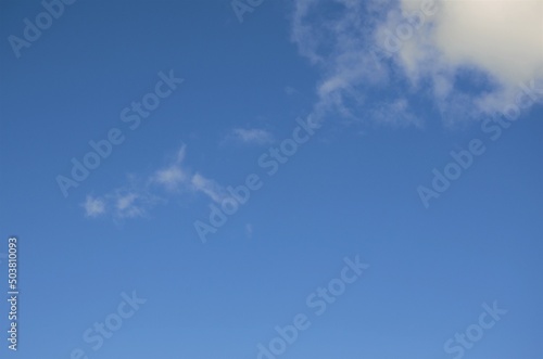 blue sky background with white clouds  minimalism