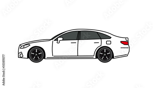乗用車　自動車　セダン　車　横向き