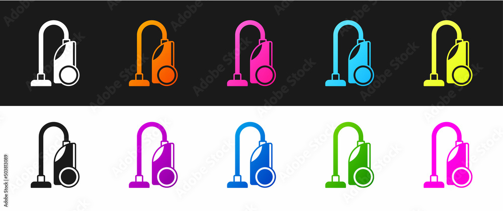 Set Vacuum cleaner icon isolated on black and white background. Vector Set Vacuum cleaner icon isolated on black and white background. Vector