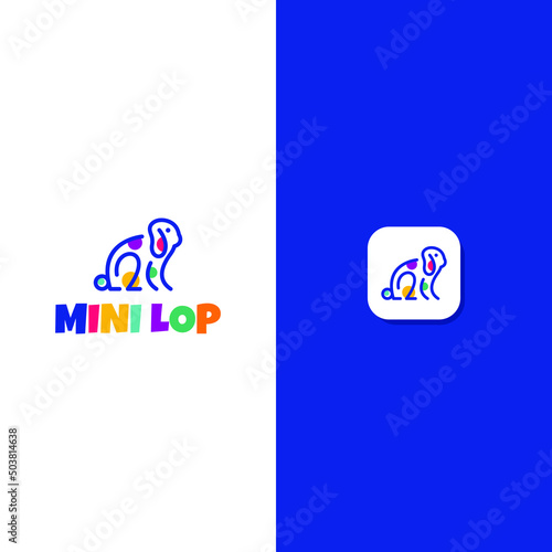 Mini Lop Rabbit Logo Design