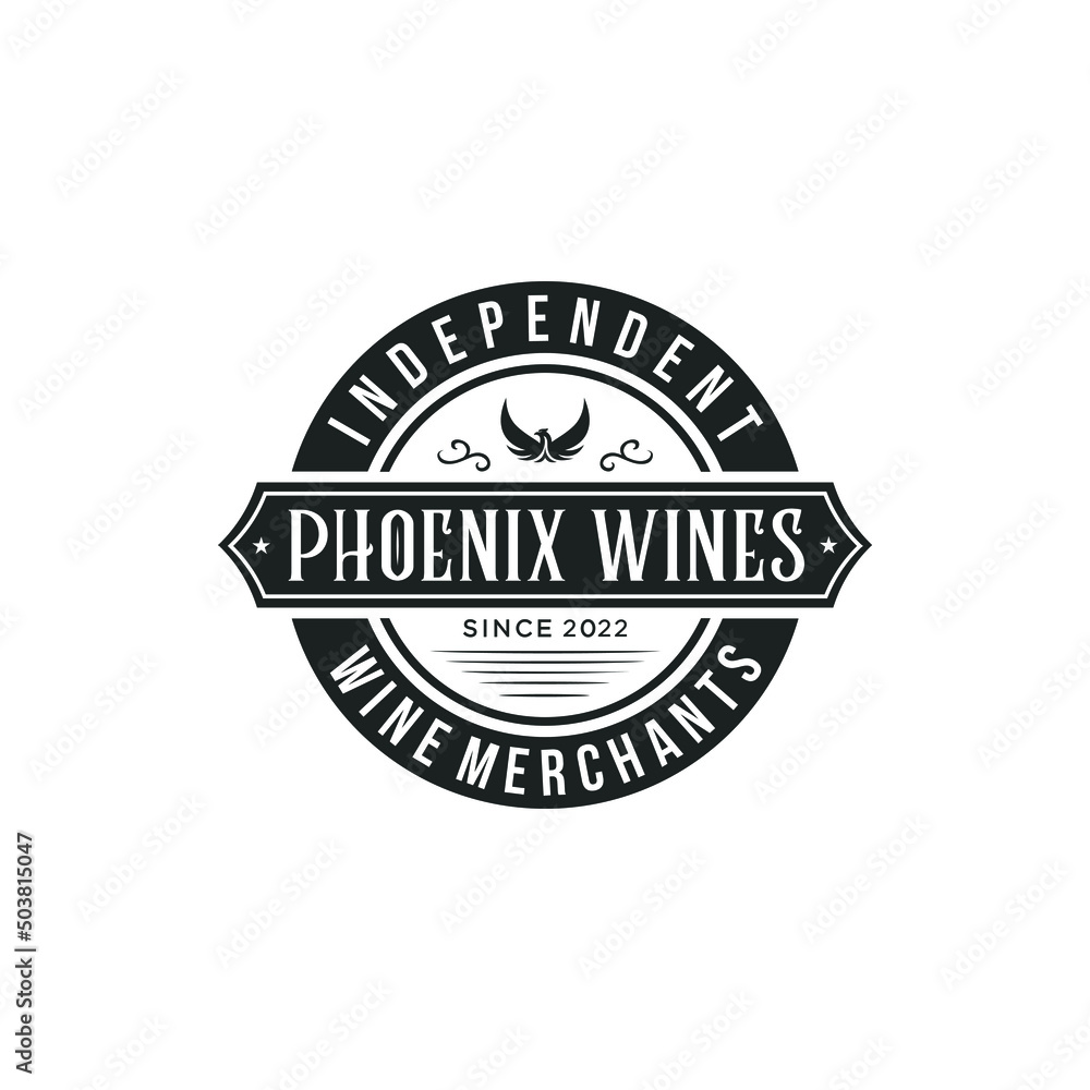 Obraz premium Modern Wine Emblem Logo Design