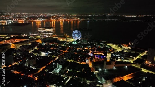 Rio de Janeiro Brazil. Panoramic view of downtown Rio de Janeiro Brazil. Tourism landmark of Rio de Janeiro Brazil. Coast overview of downtown city Rio Brazil. photo