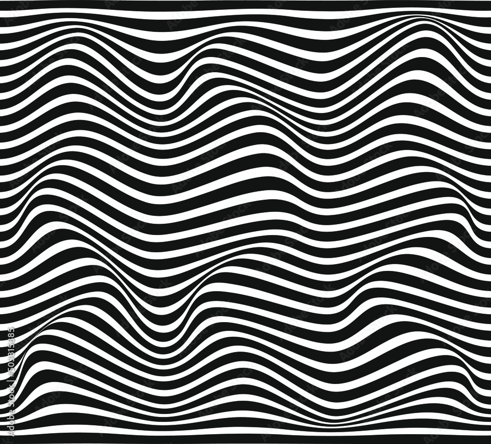 Wave lines optical abstract optical art background. Vector isolated thread black wavy lines motion on transparent background Wave lines optical abstract optical art background. Vector isolated thread black wavy lines motion on transparent background