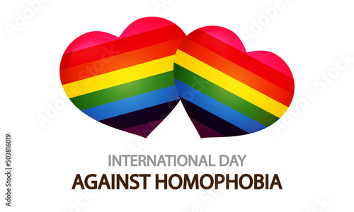 International day against homophobia heart, vector art illustration.