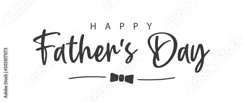 Canvas Happy father's Day. Text and bow tie. Vector