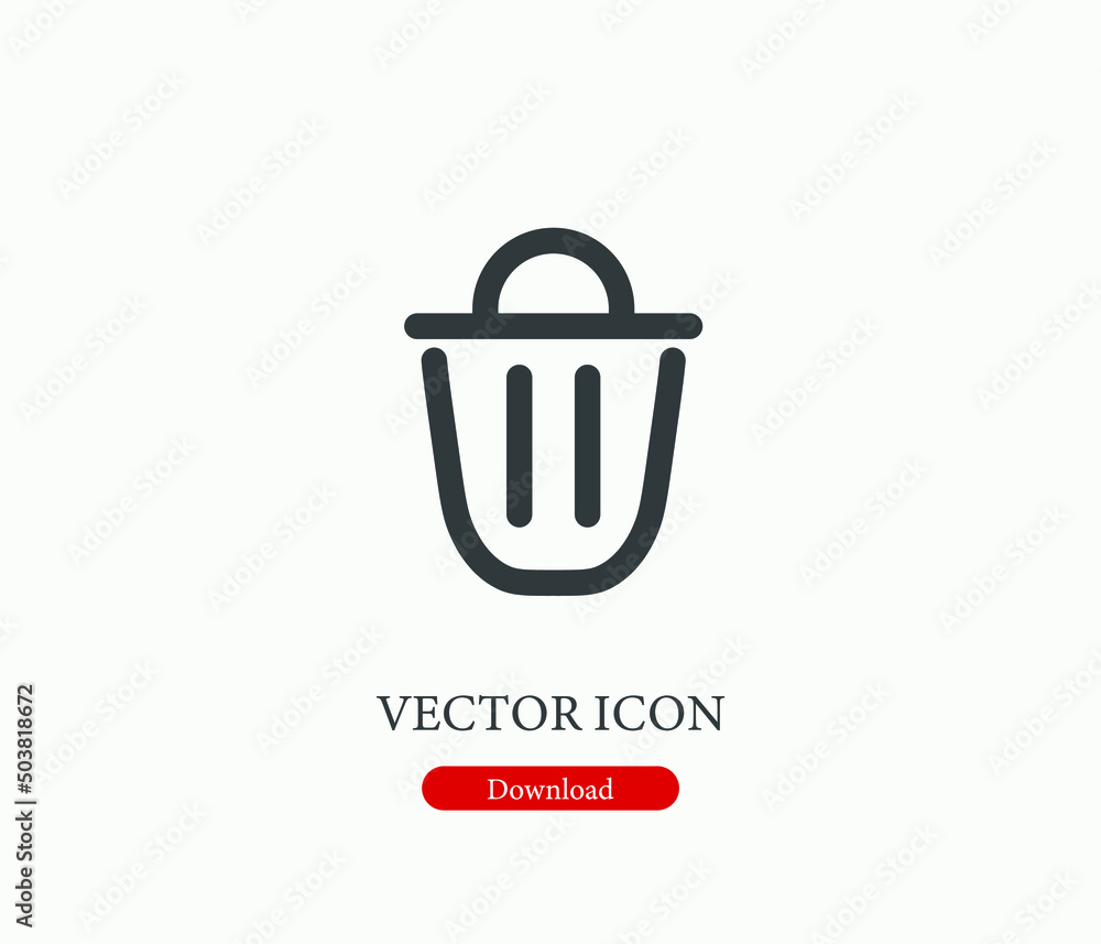 Trash vector icon. Editable stroke. Symbol in Line Art Style for Design, Presentation, Website or Mobile Apps Elements, Logo. Dustbin symbol illustration. Pixel vector graphics - Vector Trash vector icon. Editable stroke. Symbol in Line Art Style for Design, Presentation, Website or Mobile Apps Elements, Logo. Dustbin symbol illustration. Pixel vector graphics - Vector