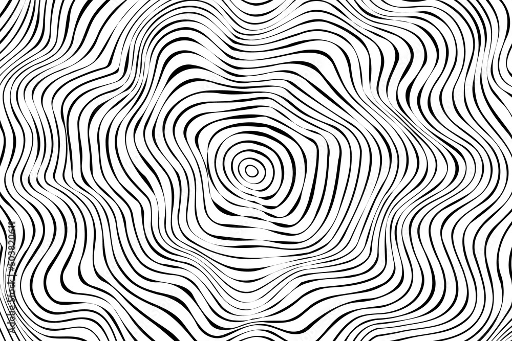 Vector illustration with optical illusion, op art. Abstract background.