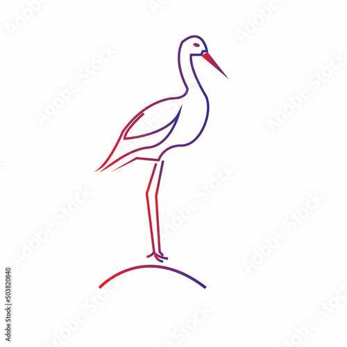 This image shows vector, line, symbol, logo, crane icon with color gradient for web, app.