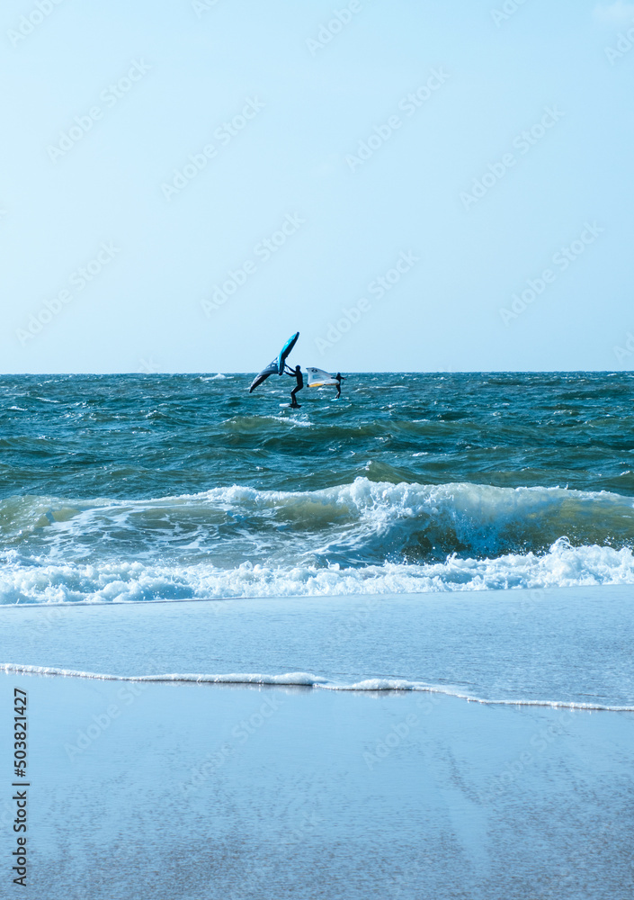 Naklejka premium Wingsurfer in Westerland, Sylt