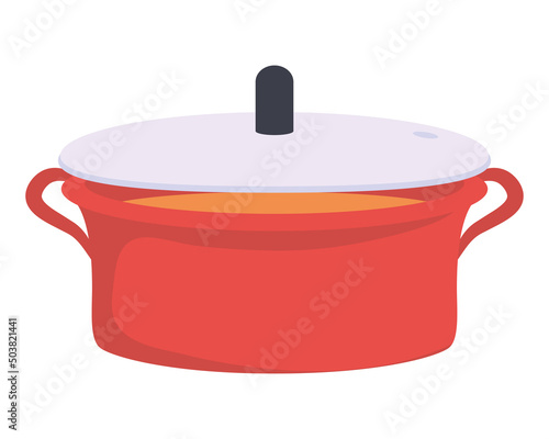 red kitchen pot