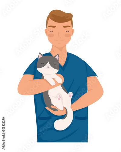 veterinary doctor with cat