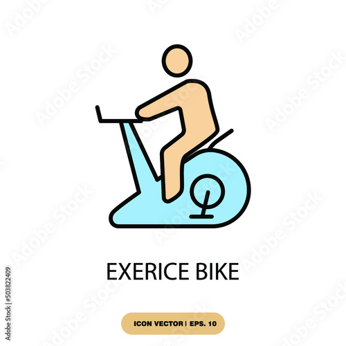 Fitness cycling icons symbol vector elements for infographic web