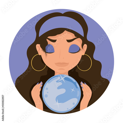 fortune teller using crystal sphere