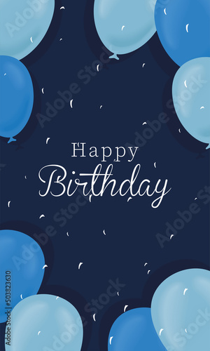 Canvas Print happy birthday lettering frame