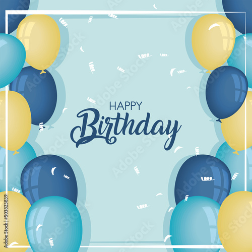 Canvas Print happy birthday postcard