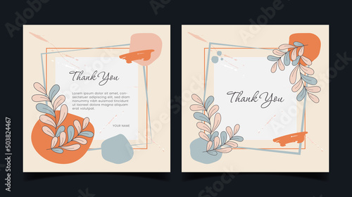 Hand drawn thank you card templates