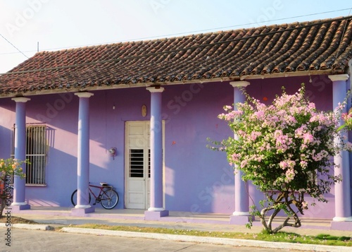 colorful colonial house in Tlacotalpan, veracruz, Mexico