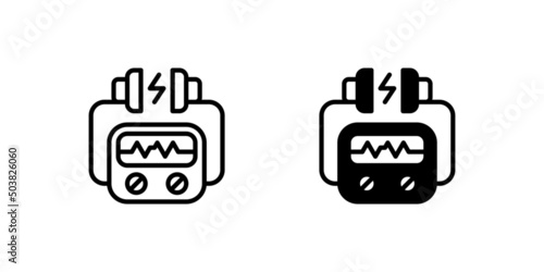 pacemaker icon, when the heart rate starts to feel weak, it needs to be accelerated with a pacemaker. suitable for use in presentations, web and mobile applications