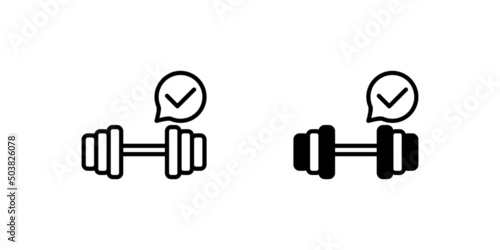 barbell icon, weight lifting, one of the most popular sports for maintaining health, but also dangerous if you are not careful or use it carelessly. suitable for use in presentations, web, mobile apps