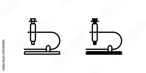microscope icon, to examine microbes that are harmful or beneficial to humans. suitable for use in presentations, web and mobile applications