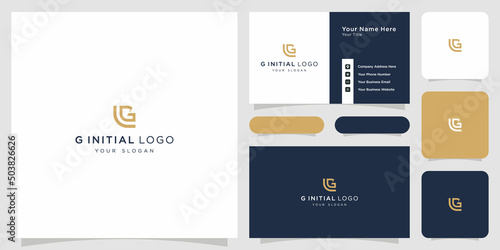 g initial logo concept business card set