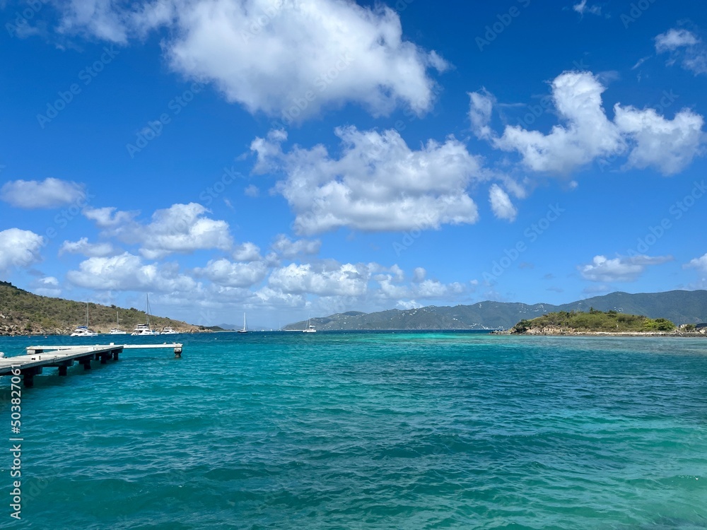 Beautiful turquoise water at Jost Van Dyke  British Virgin Islands
