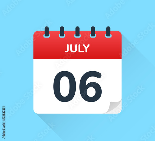 July 06 - Calendar icon vector illustration.