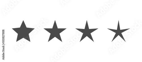 Five point stars pictogram set. Star icon collection with variants.