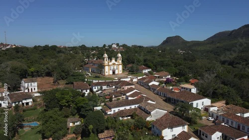 Tiradentes Town in Minas Gerais, Brazil. Aerial View photo