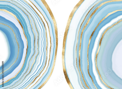 Agate stone background print design with natural mineral texture and gold veins.