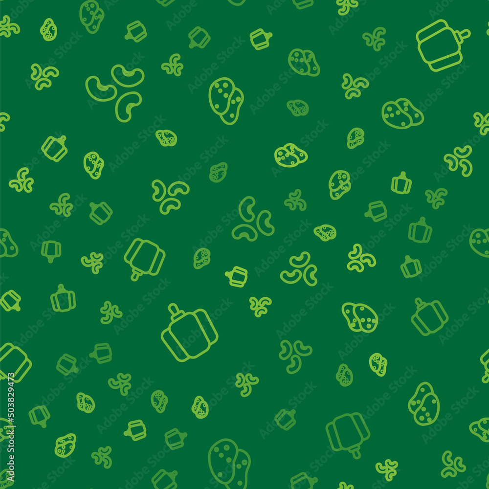 Set line Beans, Bell pepper and Potato on seamless pattern. Vector Set line Beans, Bell pepper and Potato on seamless pattern. Vector