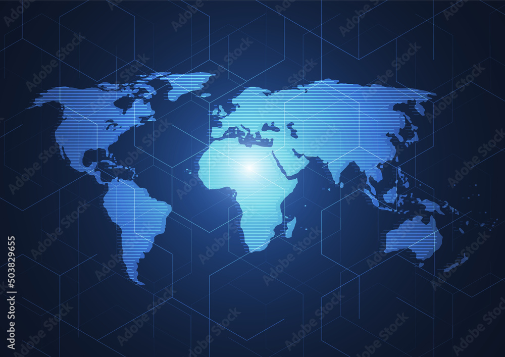 Global network connection. World map point and line composition concept of global business. Vector Illustration Global network connection. World map point and line composition concept of global business. Vector Illustration
