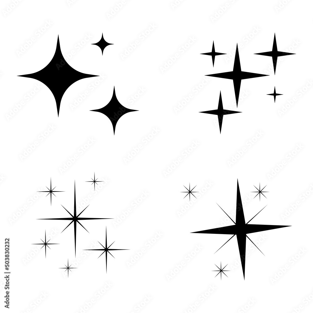 Retro black stars white background. Geometric background. Vector illustration. Stock image.
